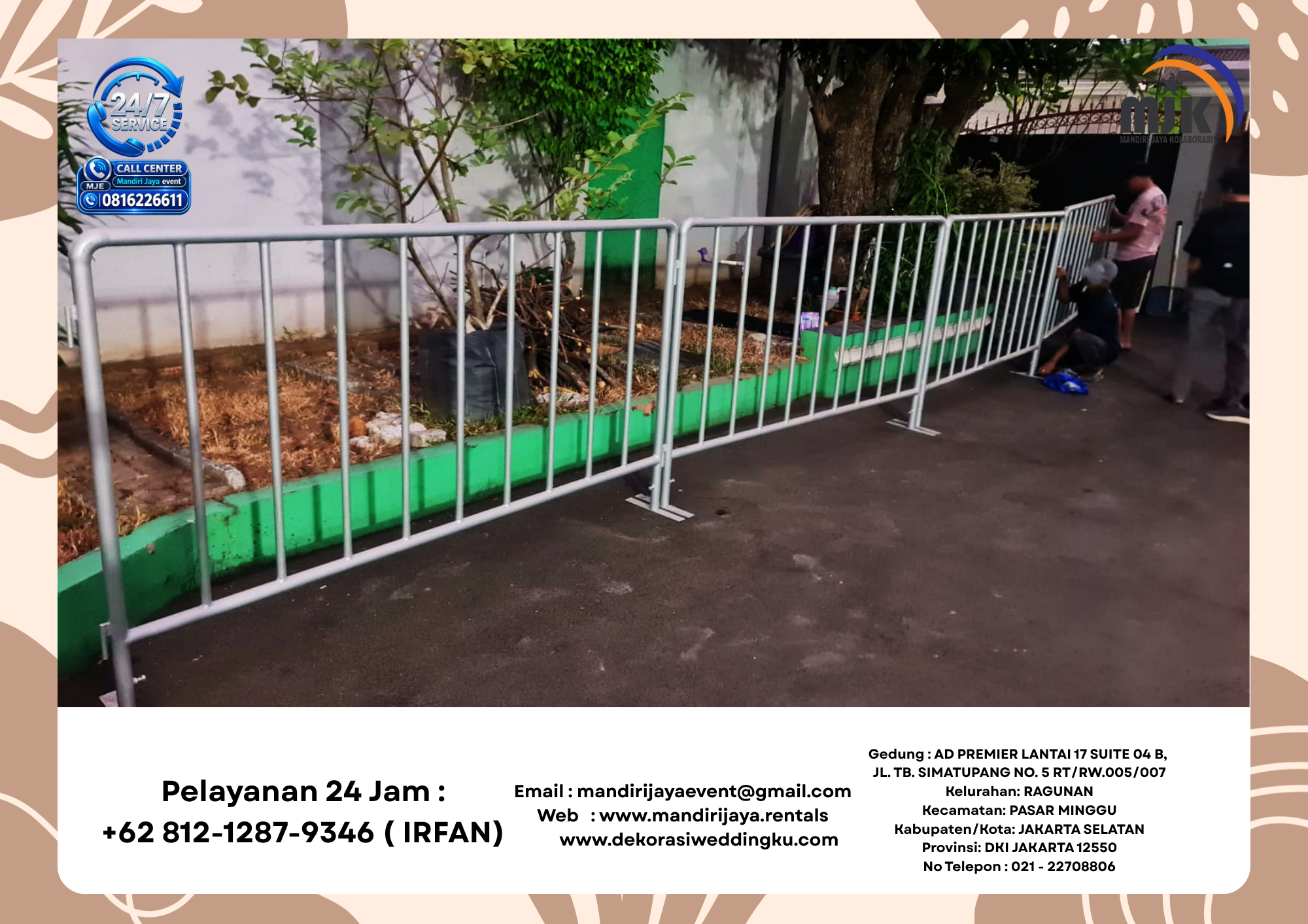 Jasa sewa Pagar Rowing Barikade Jakarta
