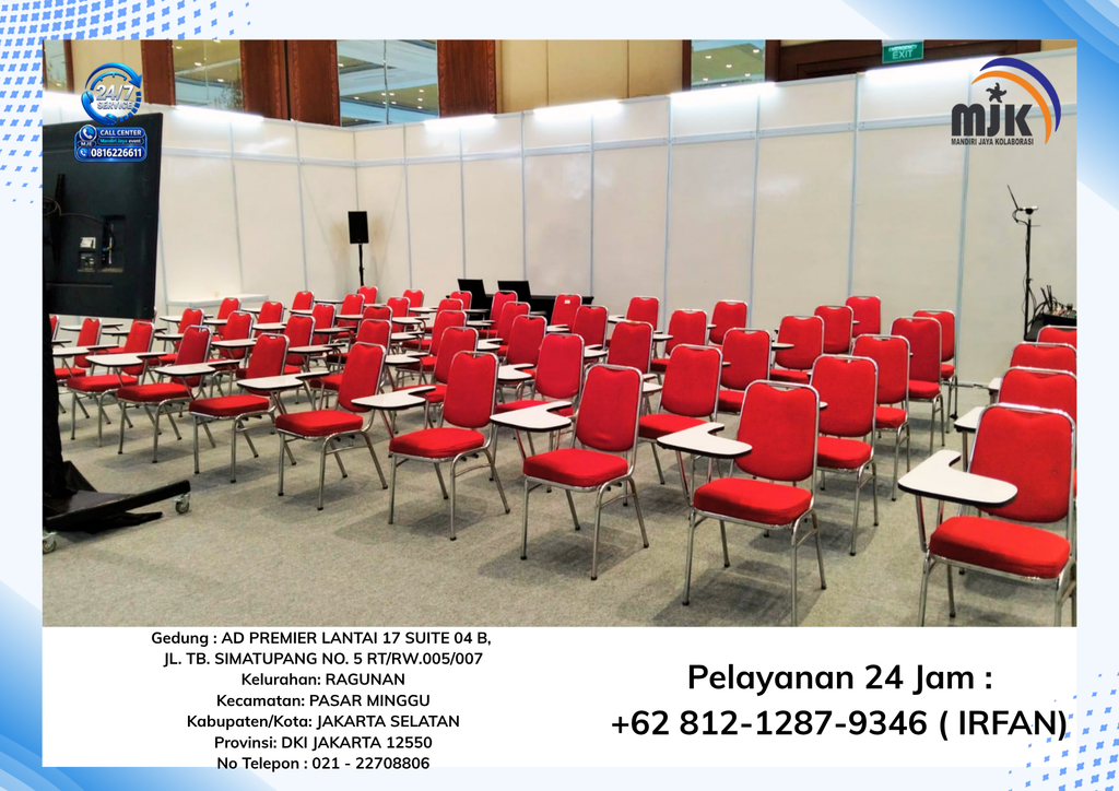 Sewa Kursi Kuliah Merah JCC Senayan Jakarta 081212879346