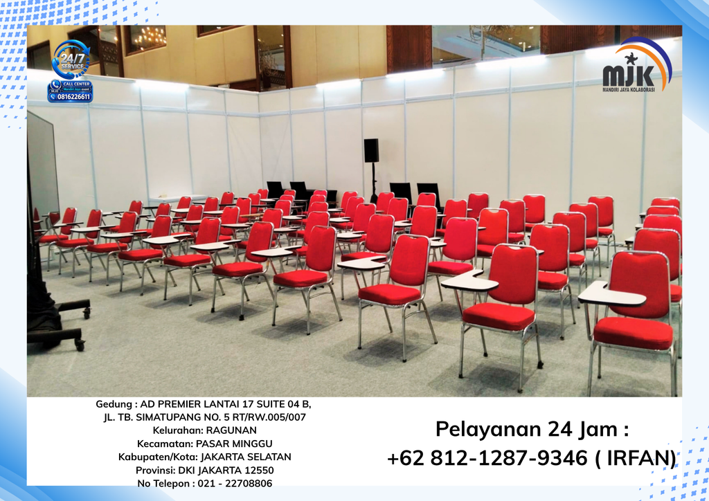 Sewa Kursi Kuliah Merah JCC Senayan Jakarta 081212879346
