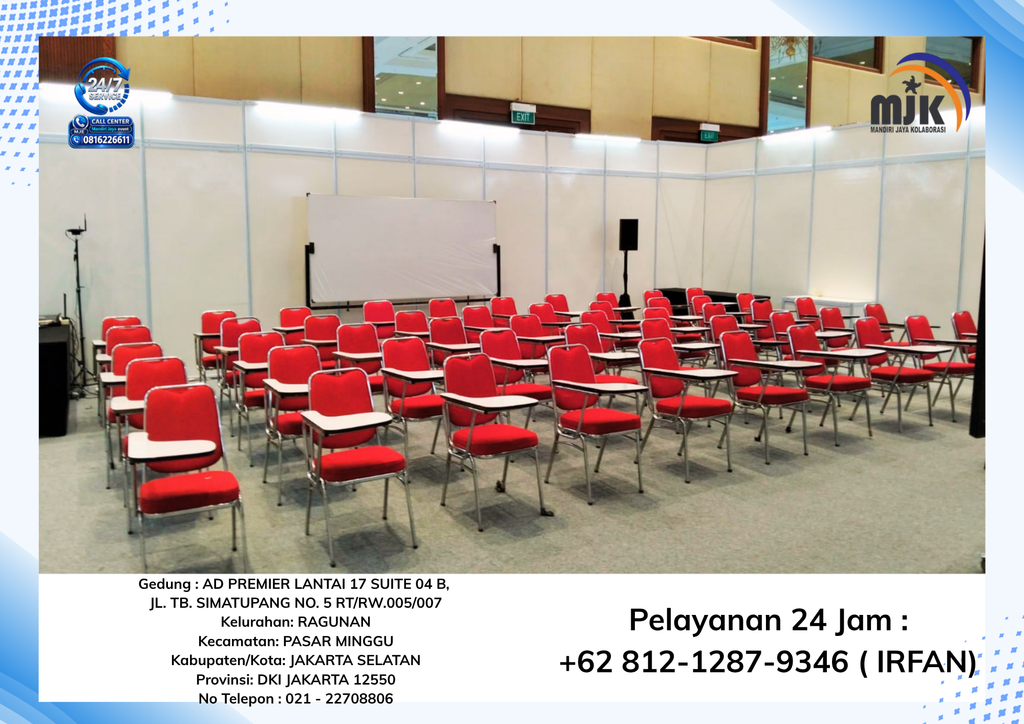 Sewa Kursi Kuliah Merah JCC Senayan Jakarta 081212879346