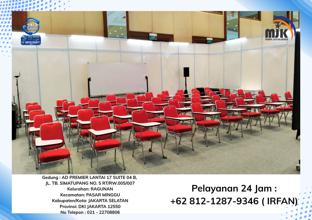 Sewa Kursi Kuliah Merah JCC Senayan Jakarta 081212879346