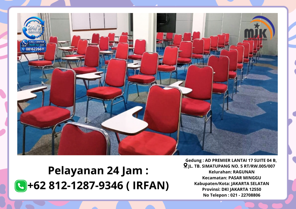Sewa Kursi Test Merah Rangka Stainless Jakarta 081212879346 IRFAN