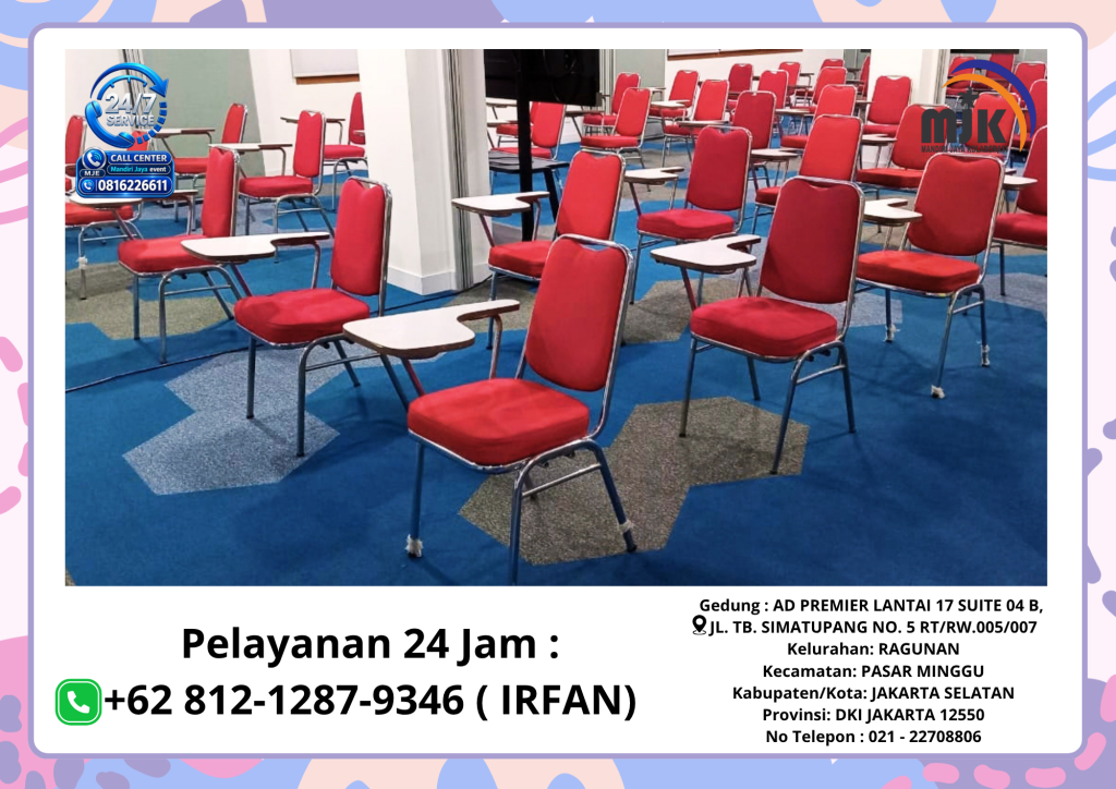 Sewa Kursi Test Merah Rangka Stainless Jakarta 081212879346 IRFAN