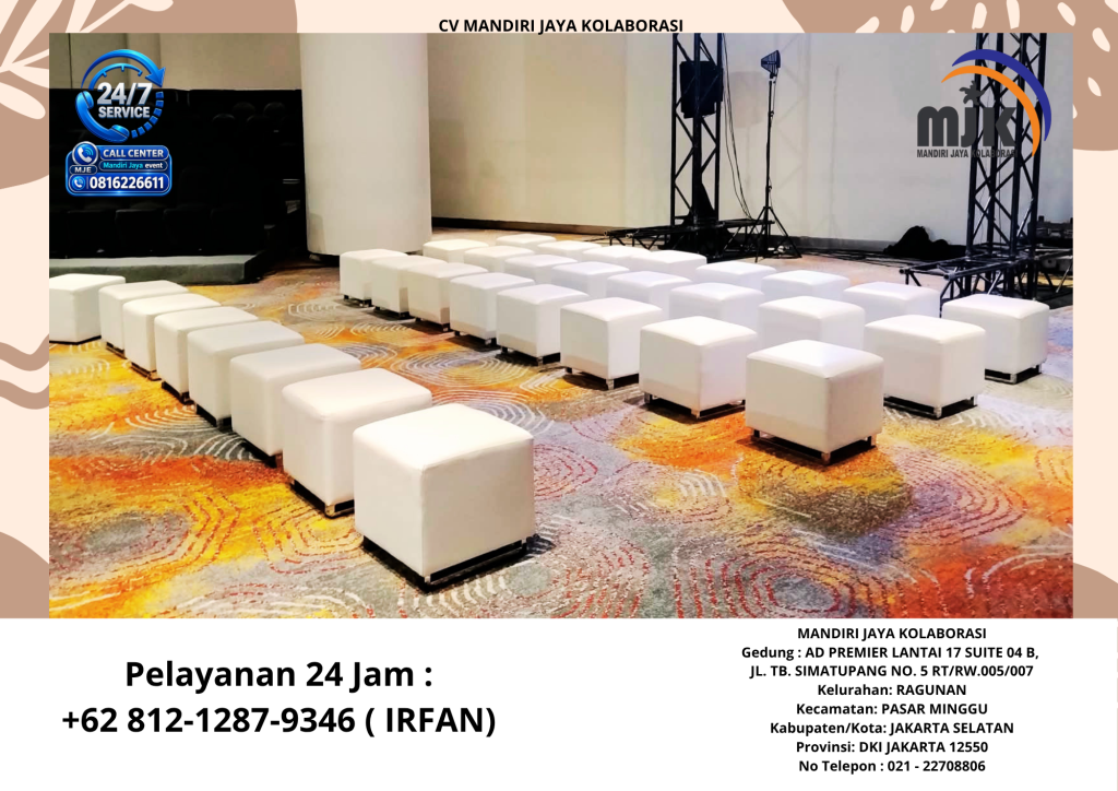 Sewa kursi Puff Putih Area Bekasi +62 812-1287-9346 IRFAN
