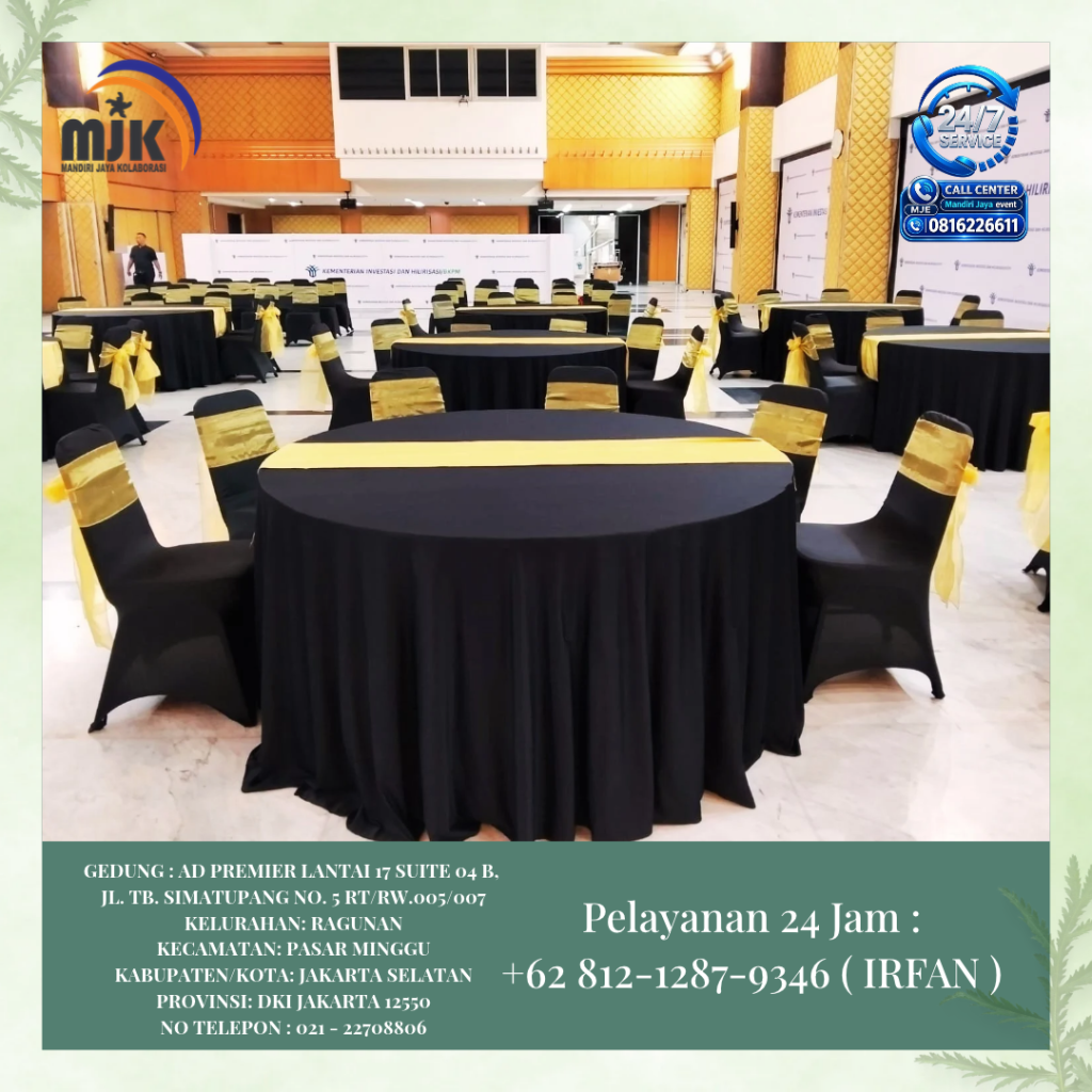 Rental Kursi Susun,Round table Full Cover Jakarta 081212879346