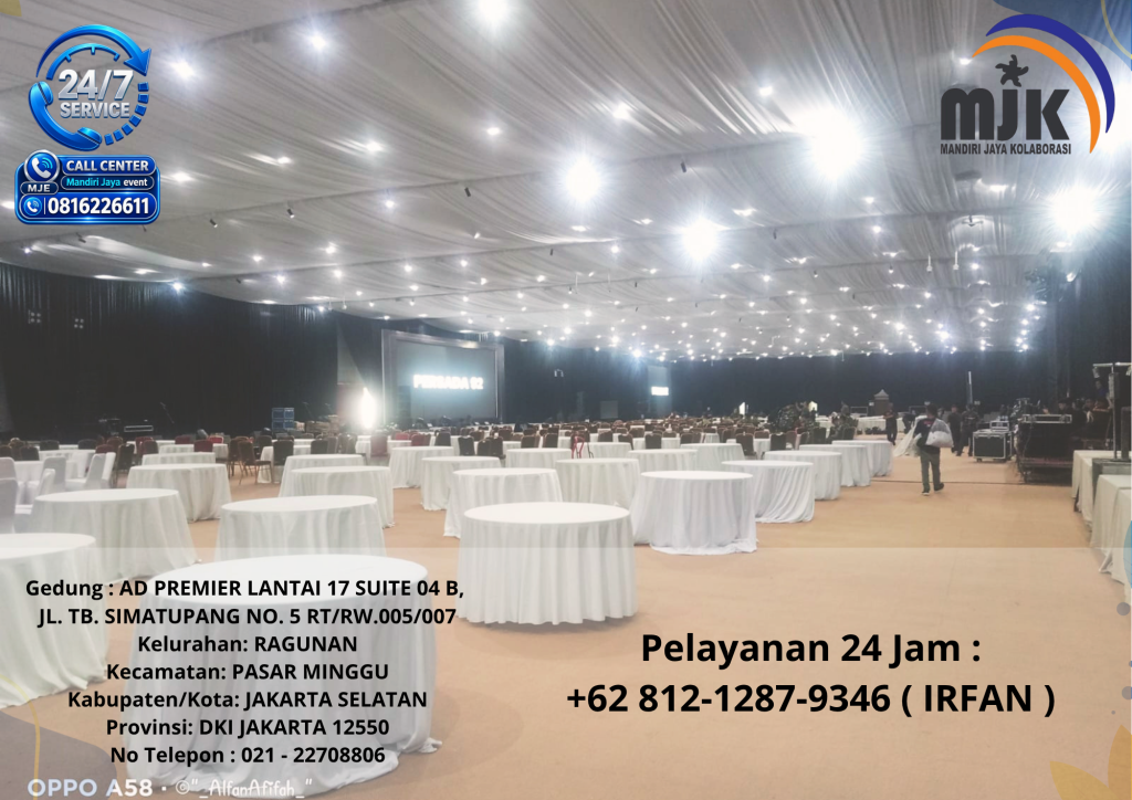 Rental Round Table Taplak Putih Event Balai Kartini Jakarta