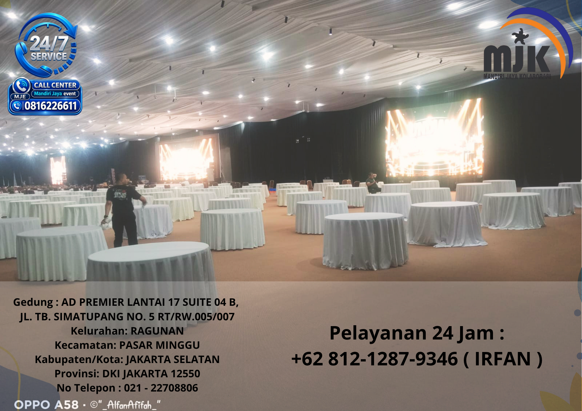 Rental Round Table Taplak Putih Event Balai Kartini Jakarta