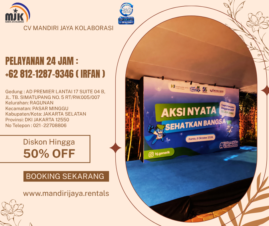 Sewa Backdrop flexy Custom Jakarta Selatan 081212879346 IRFAN