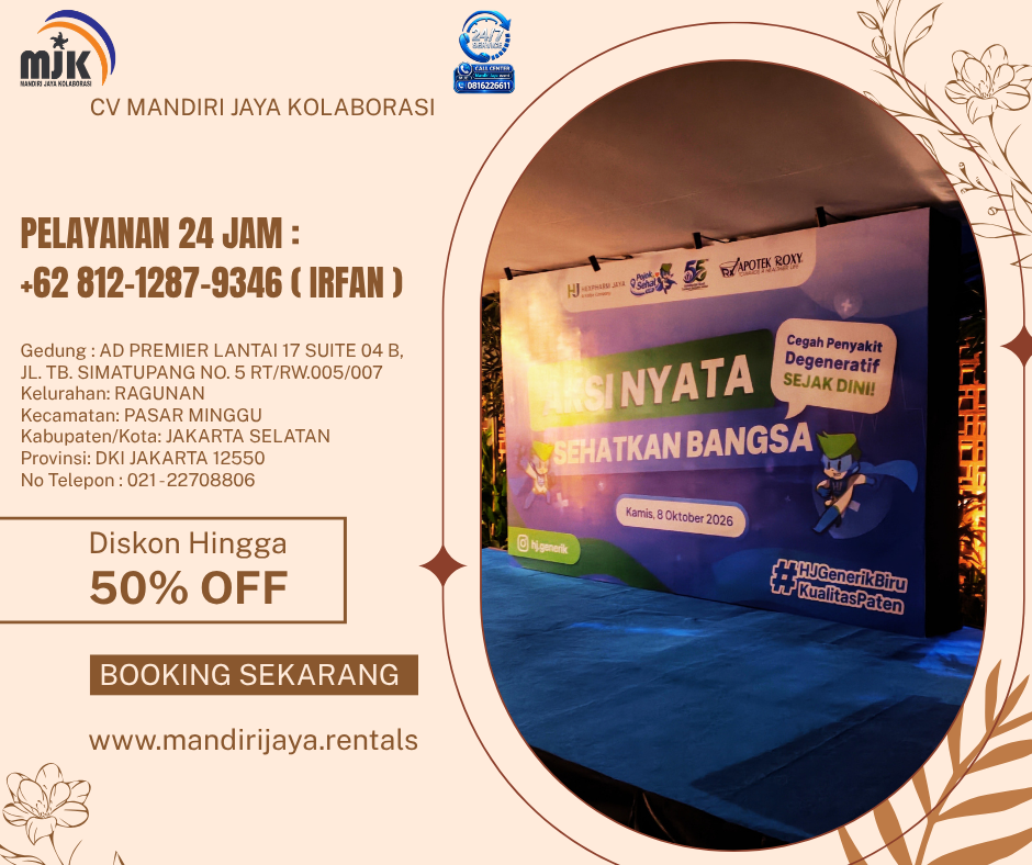 Sewa Backdrop flexy Custom Jakarta Selatan 081212879346 IRFAN