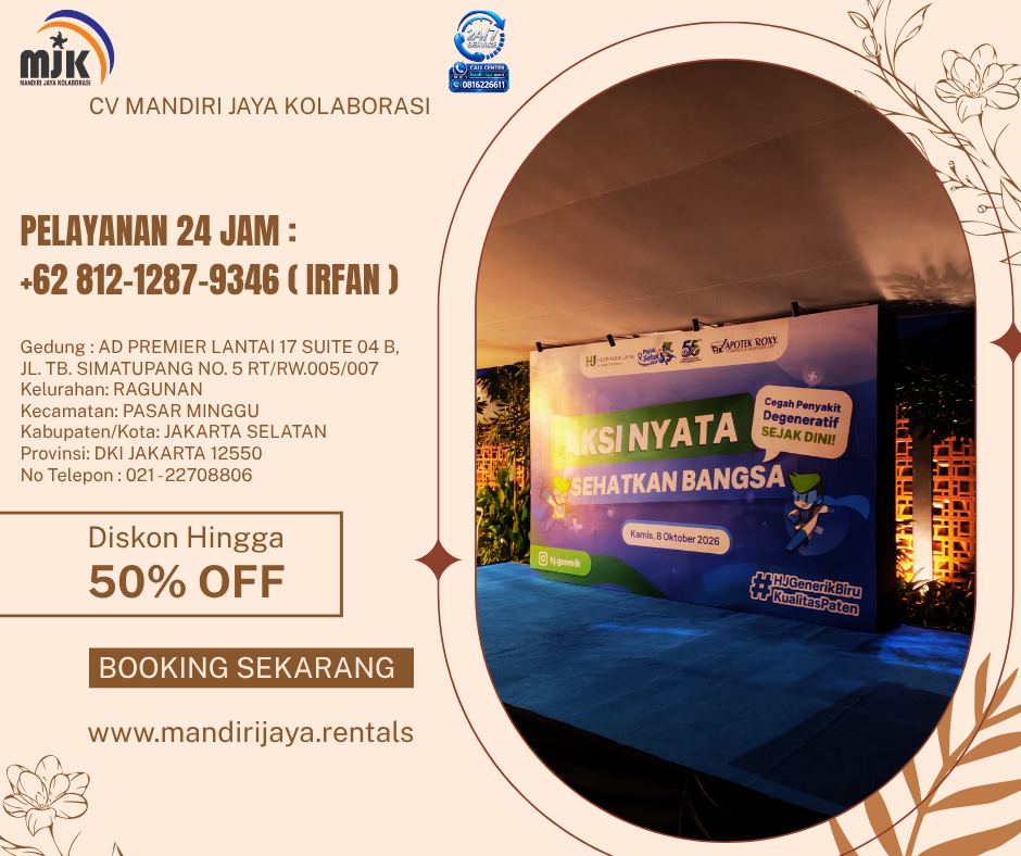 Sewa Backdrop flexy Custom Jakarta Selatan 081212879346 IRFAN