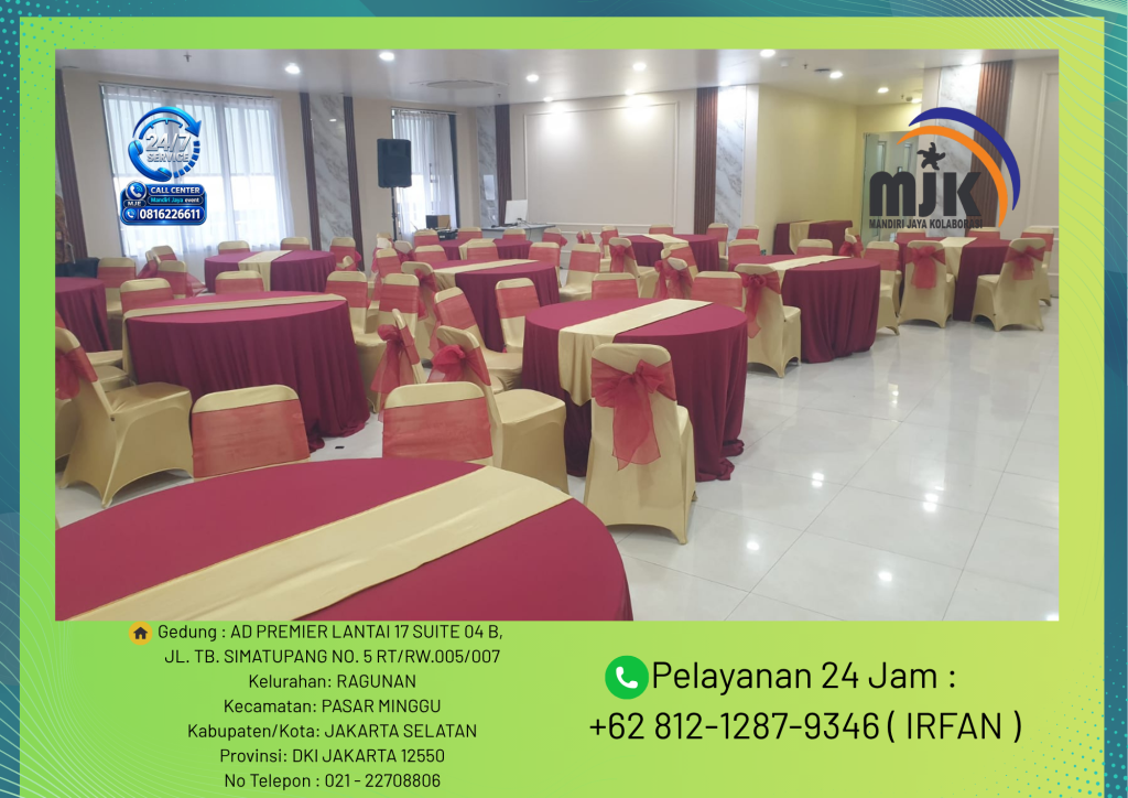 Sewa Meja Kursi Runner Dan Pita Gold Jakarta 081212879346