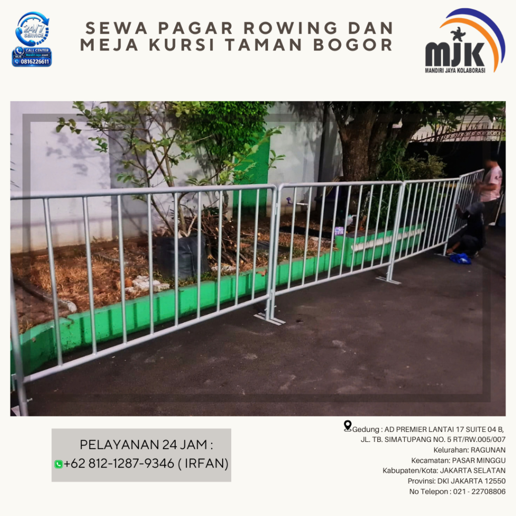 Sewa Pagar Rowing Dan Meja Kursi Taman Bogor 081212879346 IRFAN