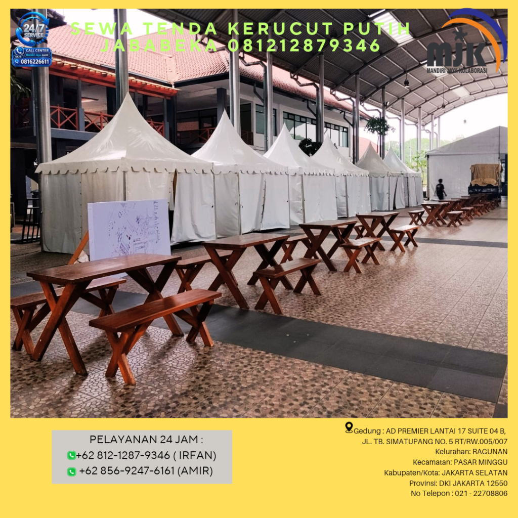 Sewa Tenda Kerucut Putih Jababeka 081212879346